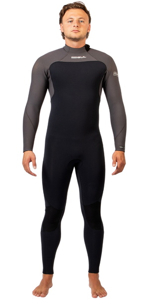 2026 Gul Mens Yulex Flexor 5/4mm Back Zip Wetsuit FX1218-BKGY - Black / Grey